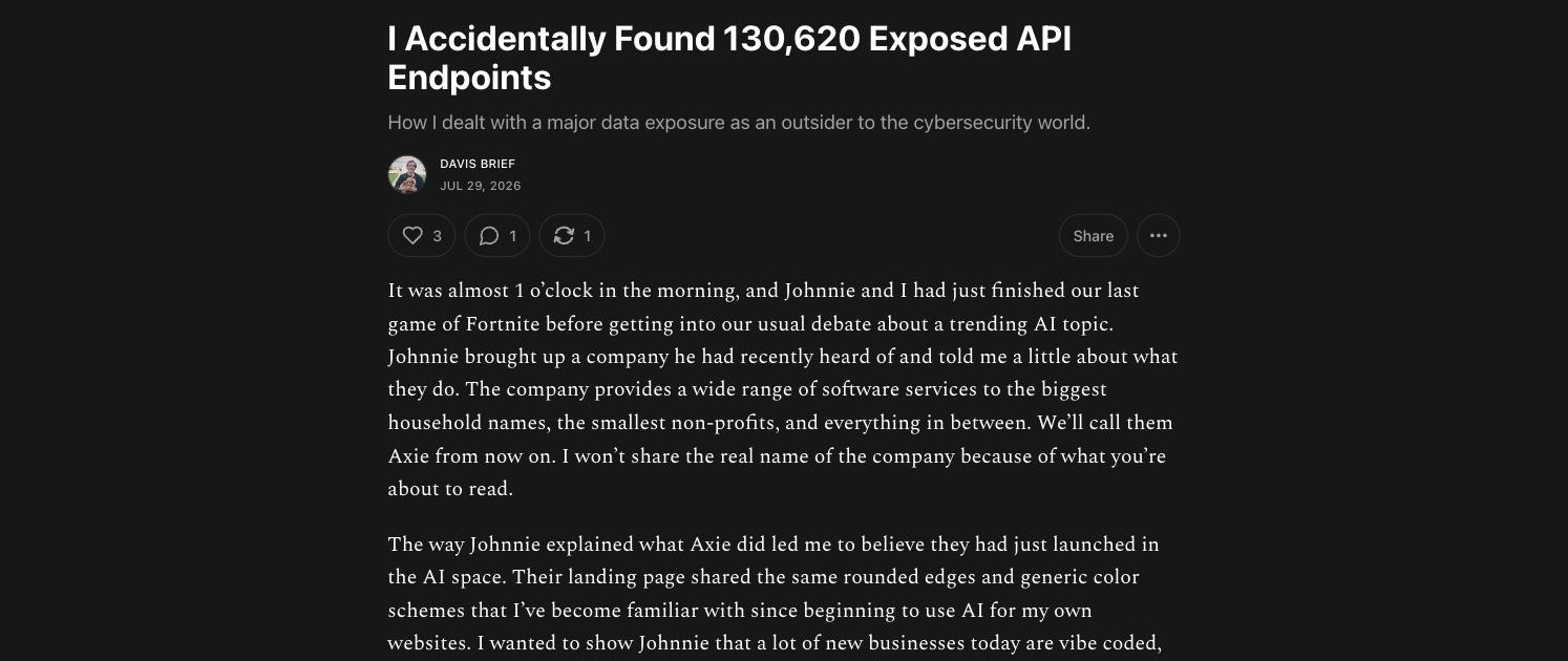 I Accidentally Found 130,620 Exposed API Endpoints